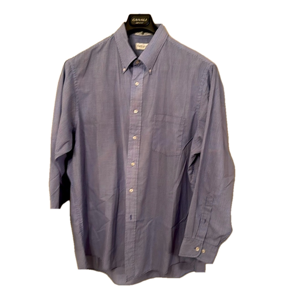 Vanheusen button down dress shirt blue checkered pattern Good condition nice